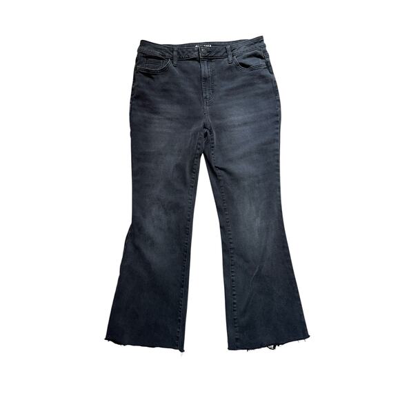 Sonoma Black Denim Jeans | Raw Hem Ankle Flare Stretch | Size 12 - Picture 2 of 10